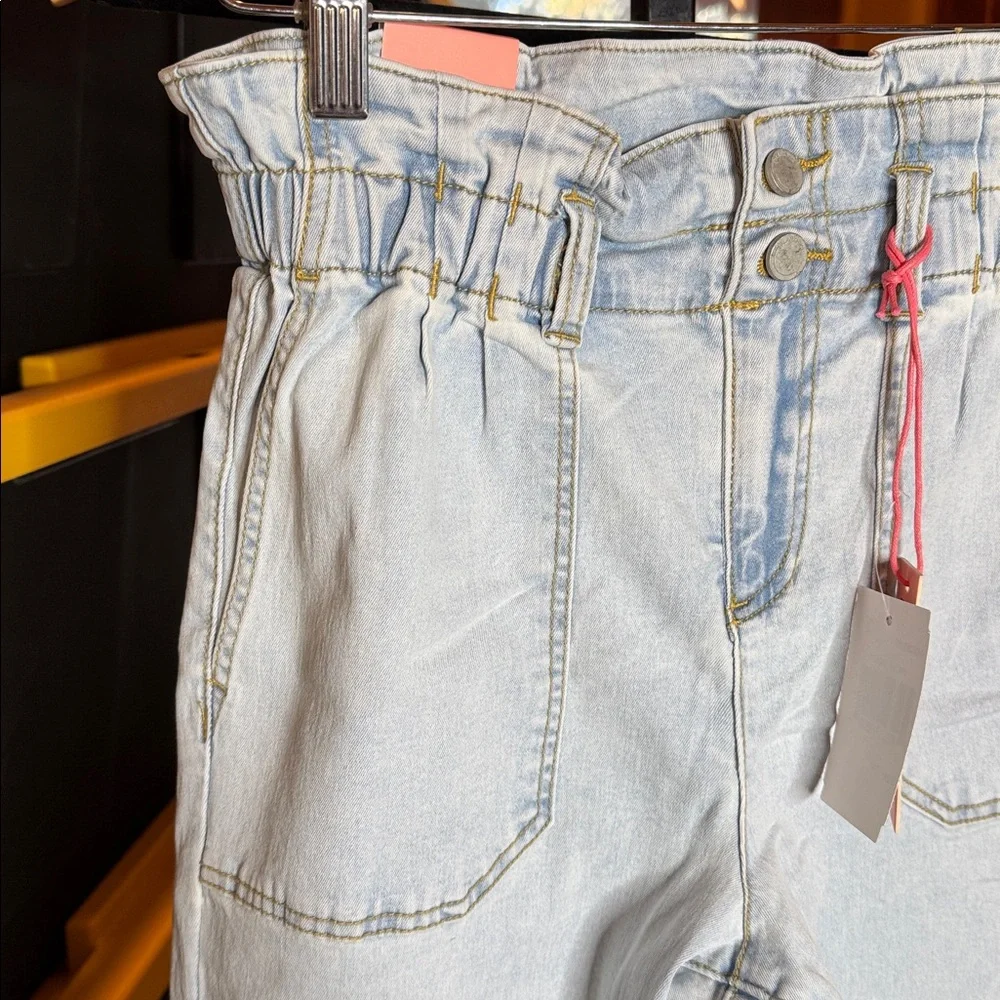NWT Blank NYC Girls Encore Paperbag Waist Jeans Blue Size 14 Women’s Small (4-6)